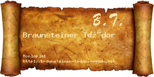 Braunsteiner Tódor névjegykártya